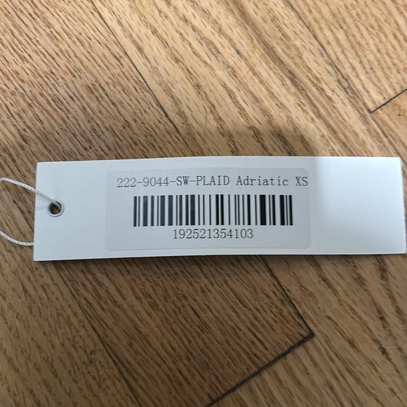 New JONATHAN SIMKHAI Adriatic plaid bikini top - Picture 2 of 5